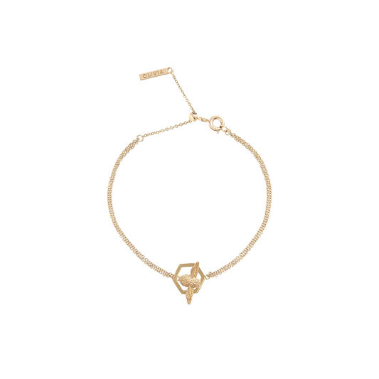 Honeycomb Bee Gold Bracelet