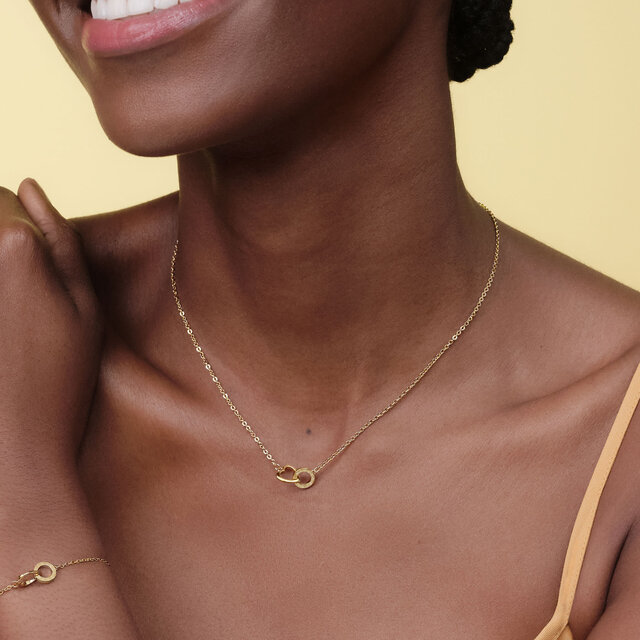 Kindred Interlink Heart Gold Plated Necklace