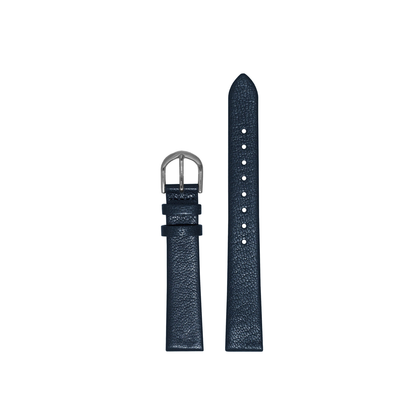 12mm Silver & Navy Leather Strap