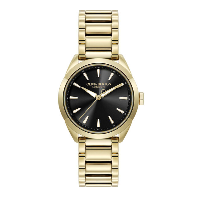 Montre Geo Noir & Bracelet Or 34mm