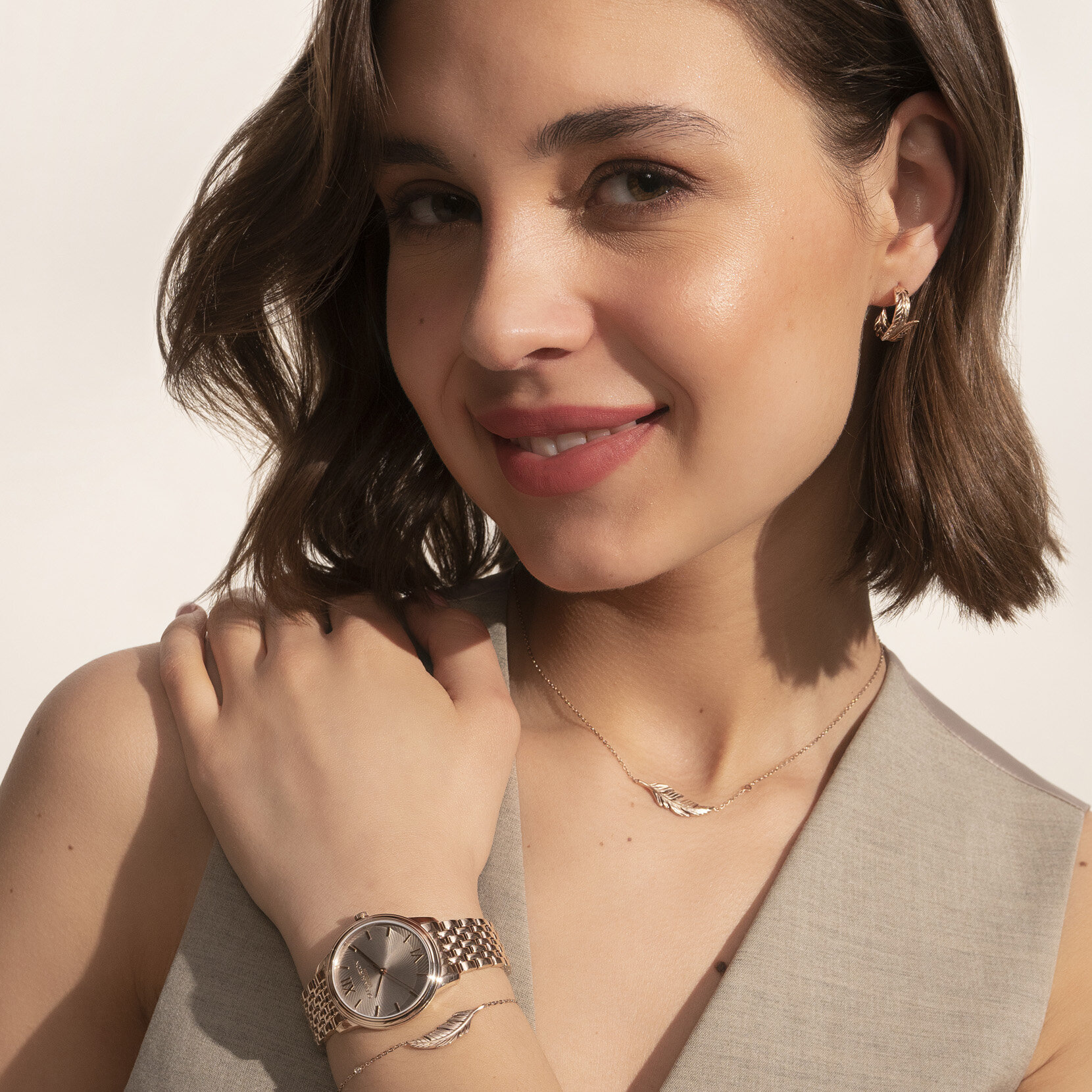 32mm Swirl Mushroom & Rose Gold Bracelet Watch