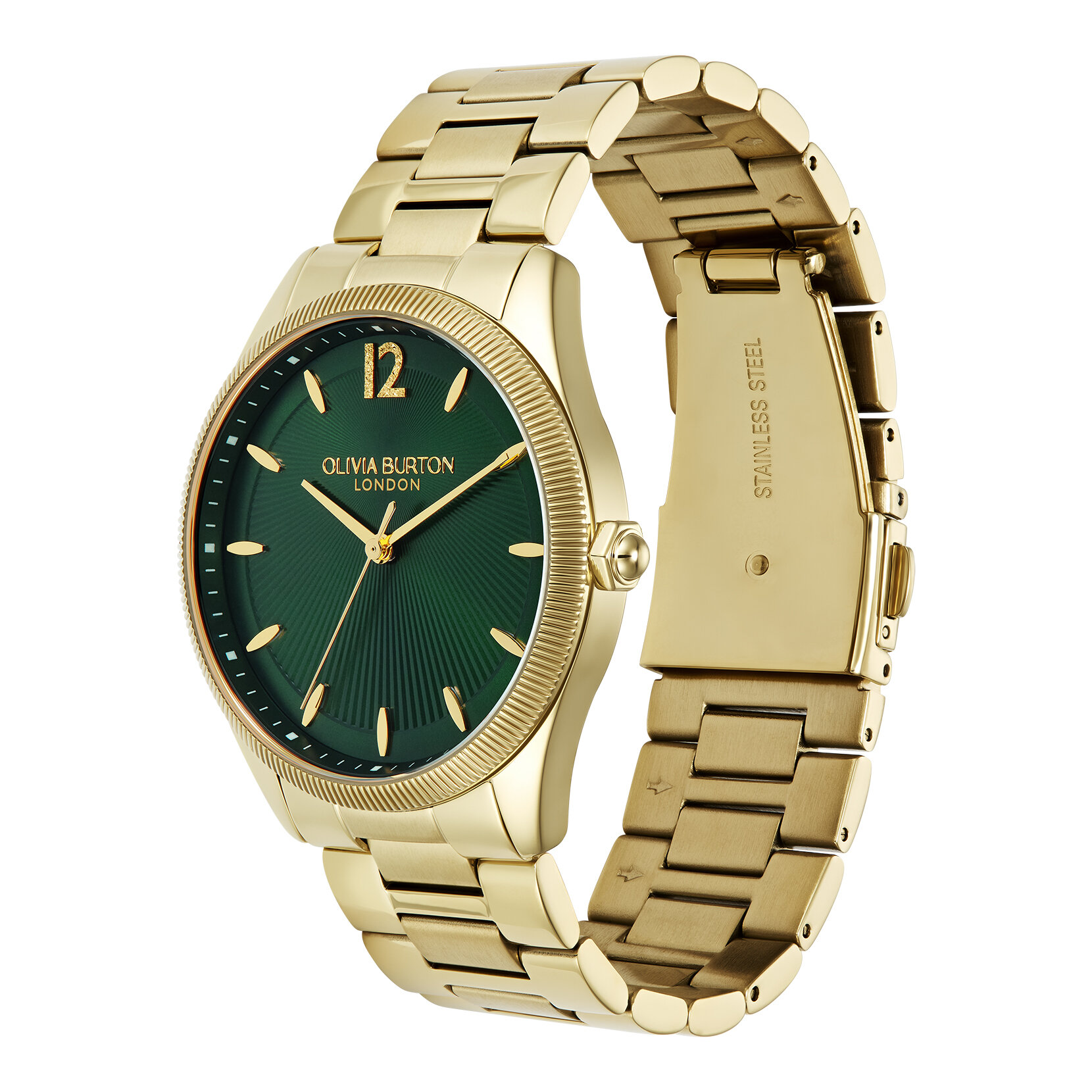 Bracelet de Montre Radiate 38mm Vert Forêt & Or