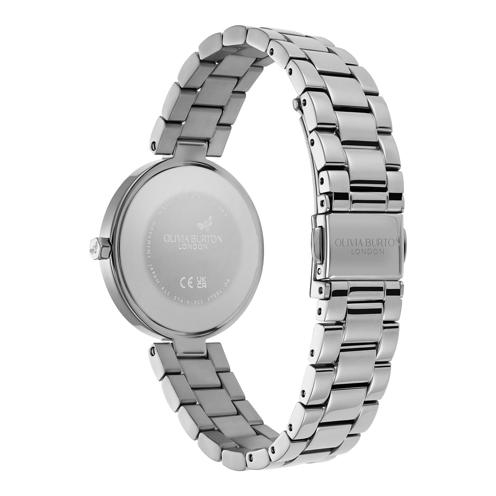 Montre Avec Fermoir en T Rose Poudrée & Argent 32mm