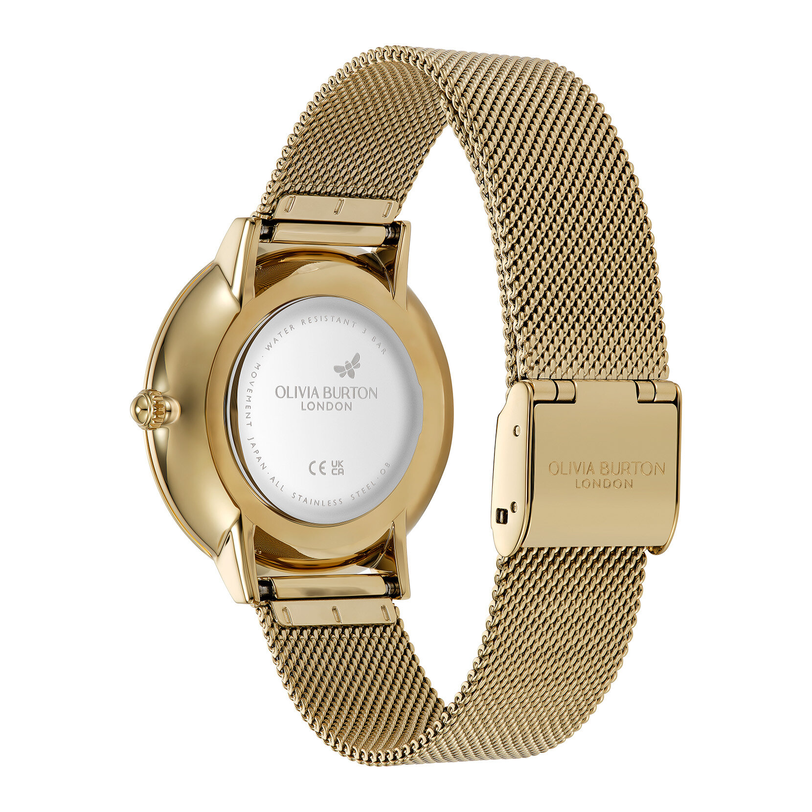 Montre Nova 35 mm avec bracelet en maille noir et or
