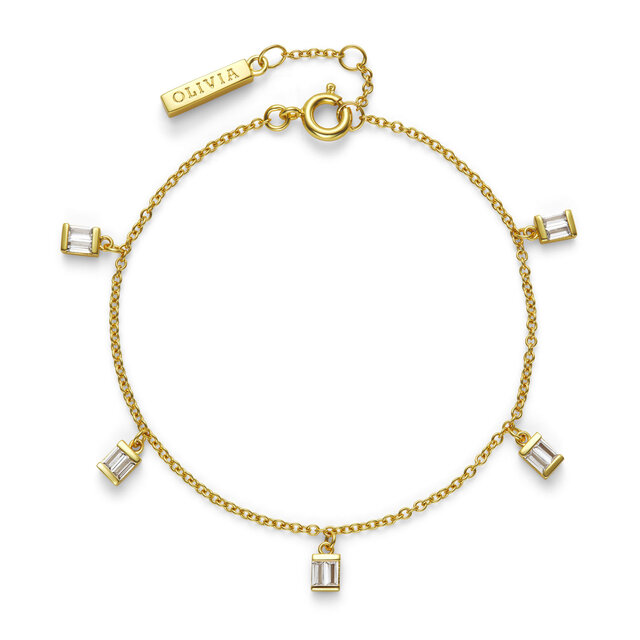 Multi Baguette Crystal Gold Plated Bracelet