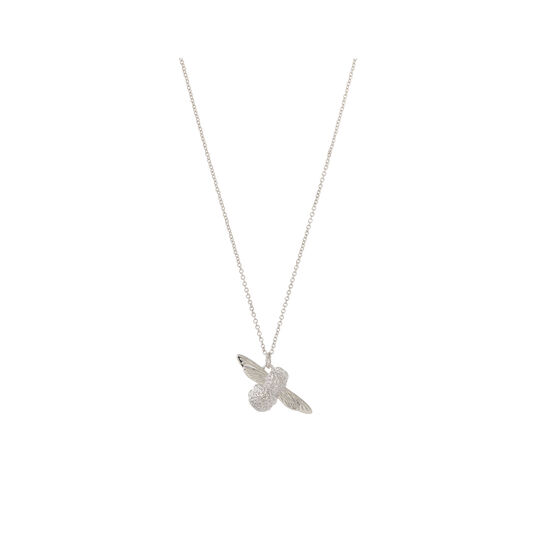 3D Bee Pendant Silver Necklace