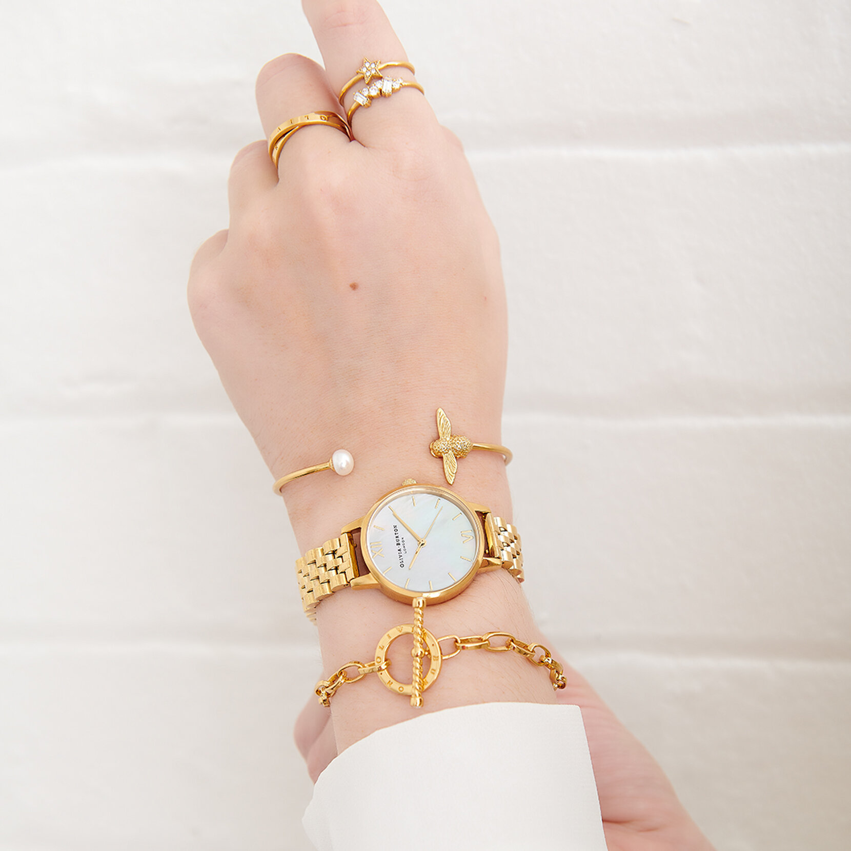 30mm White & Gold Bracelet Watch