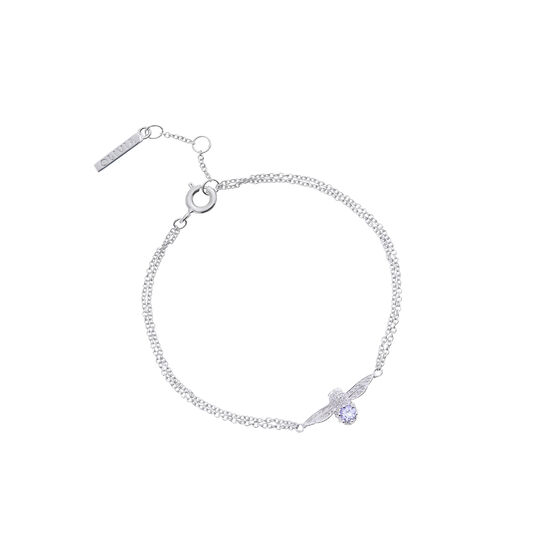 3D Bejewelled Bee Silver, Tanzanite Gemstone Bracelet