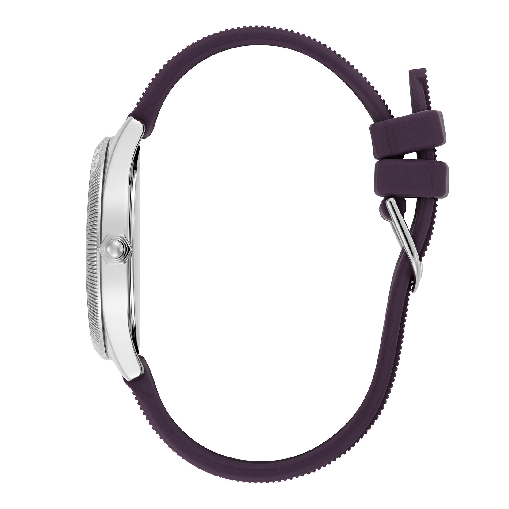 Bracelet de Montre Radiate 38mm en silicone Argent & Prune de Minuit