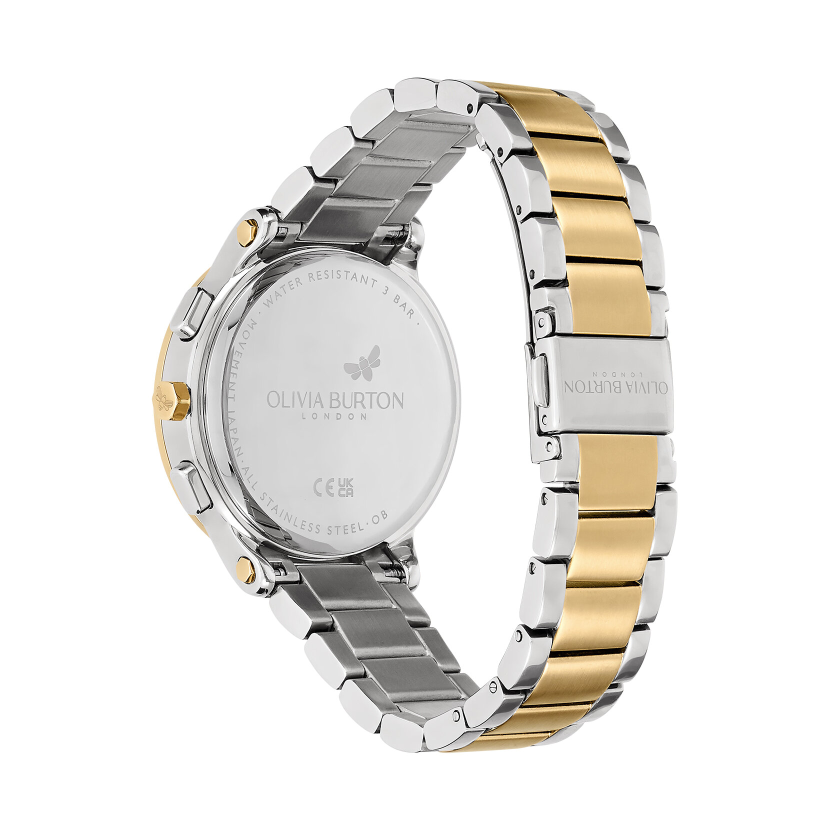 38mm Multi-Function Metallic White & Two Tone Bracelet Watch