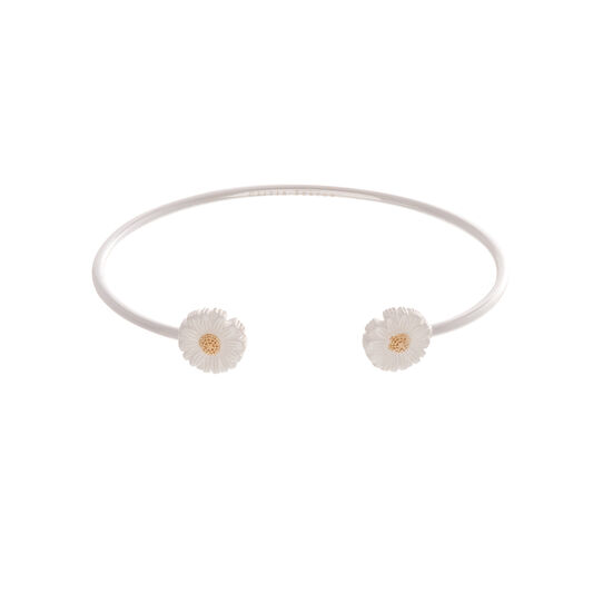 Ladies Daisy Open Ended Bangle Silver Gold Olivia Burton London