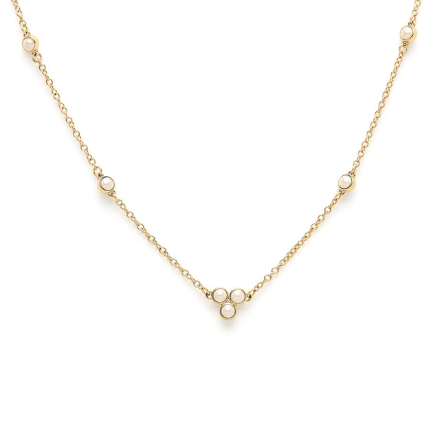 Pearl Cluster Gold Necklace