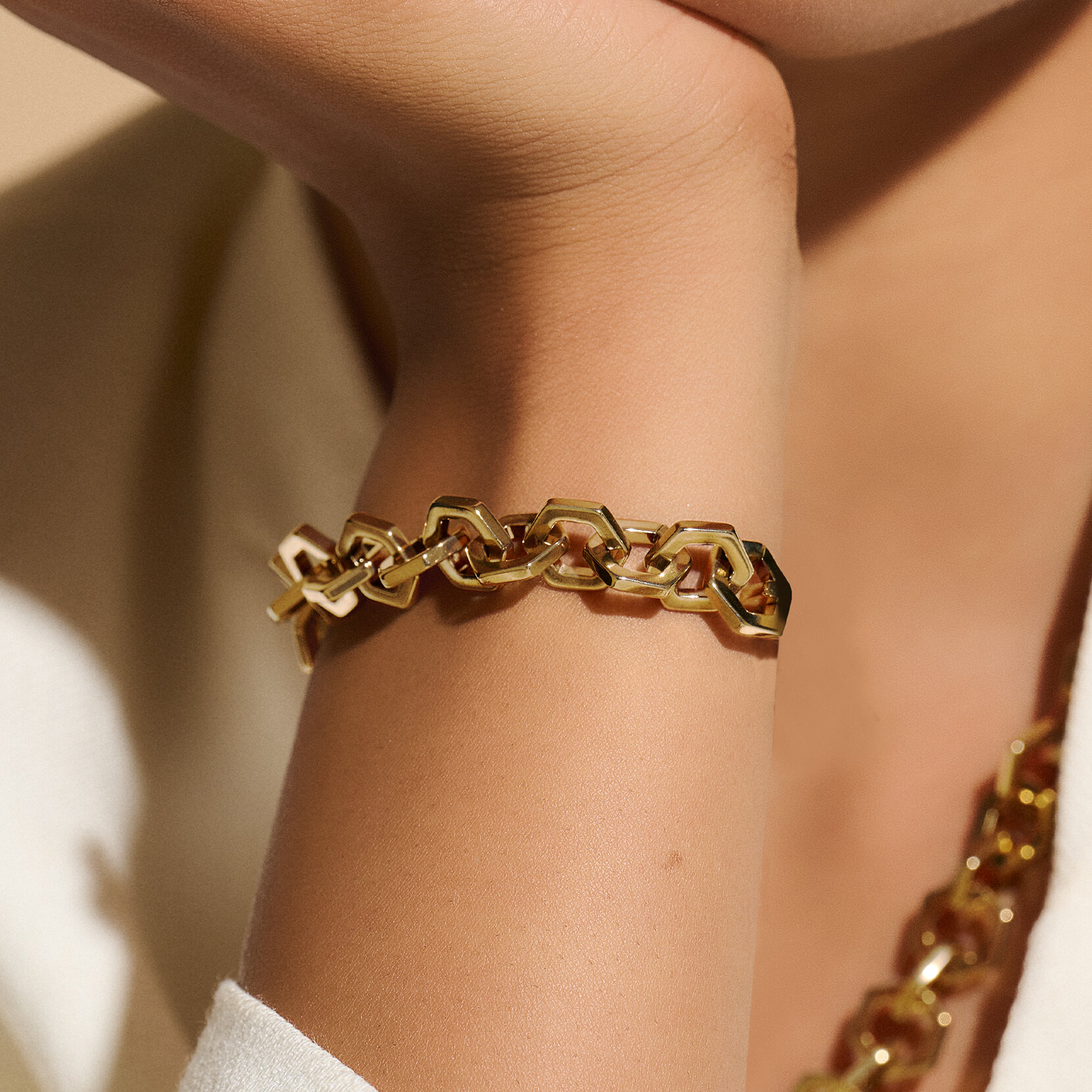 Bracelet maillon Nid d’abeille Or