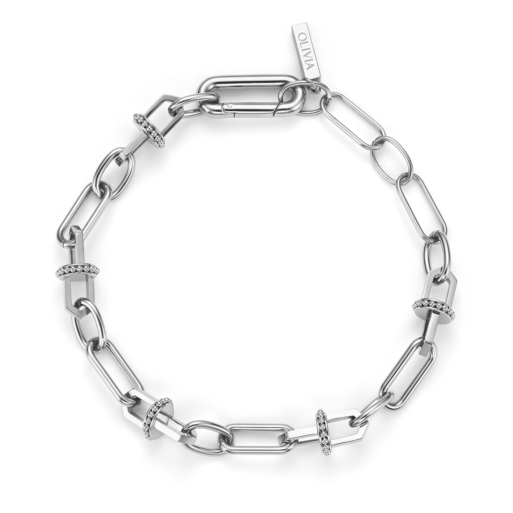 Mini Anchor Link Silver Tone Bracelet