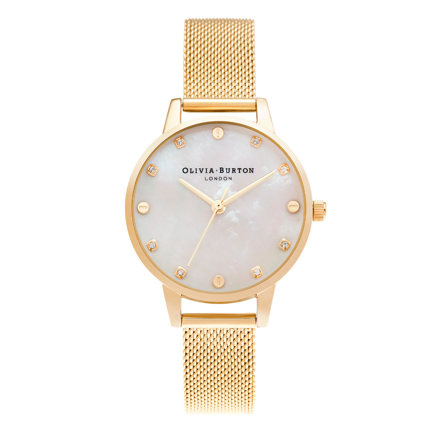 Classics 30mm White & Gold Mesh Watch