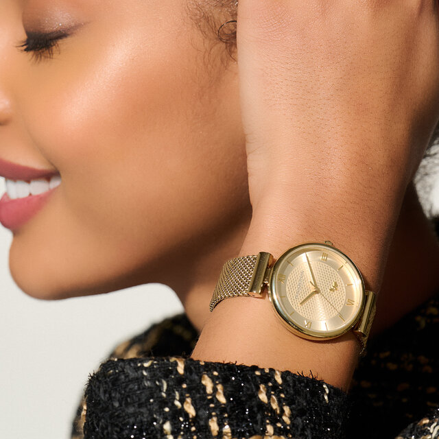 Montre Abeille Minima avec fermoir en T et bracelet milanais Or 36 mm