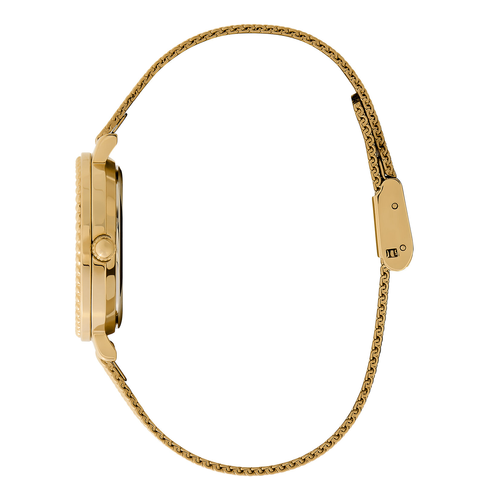 Montre Vintage Perlée avec Bracelet en Maille Or 30 mm