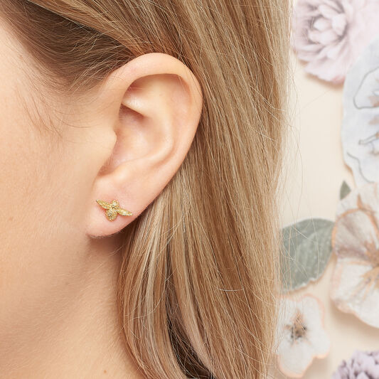 3D Bee Gold Studs
