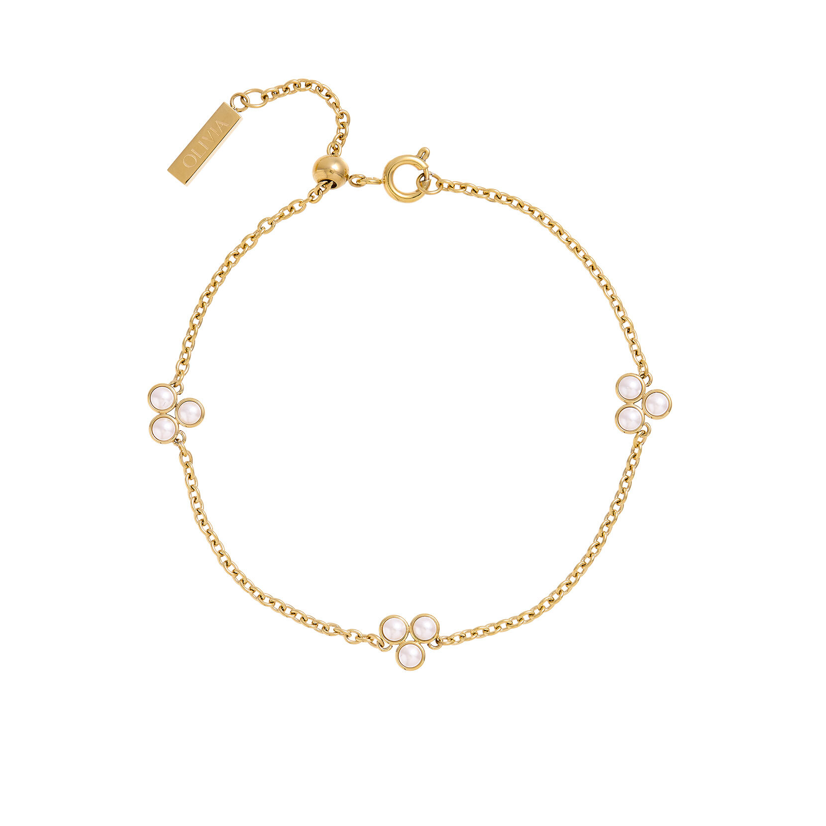 Pearl Cluster Gold Bracelet