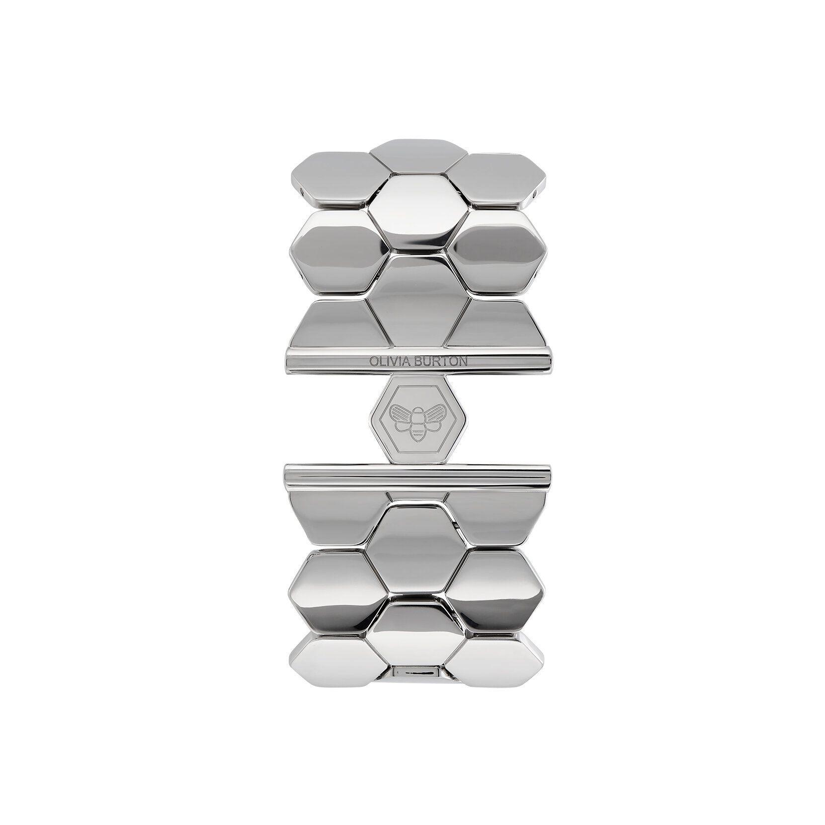 Honeycomb Silver Tone Cuff Bracelet