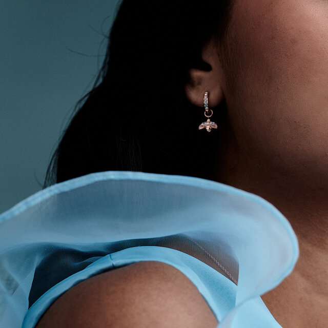 Rose Gold Bee Earrings