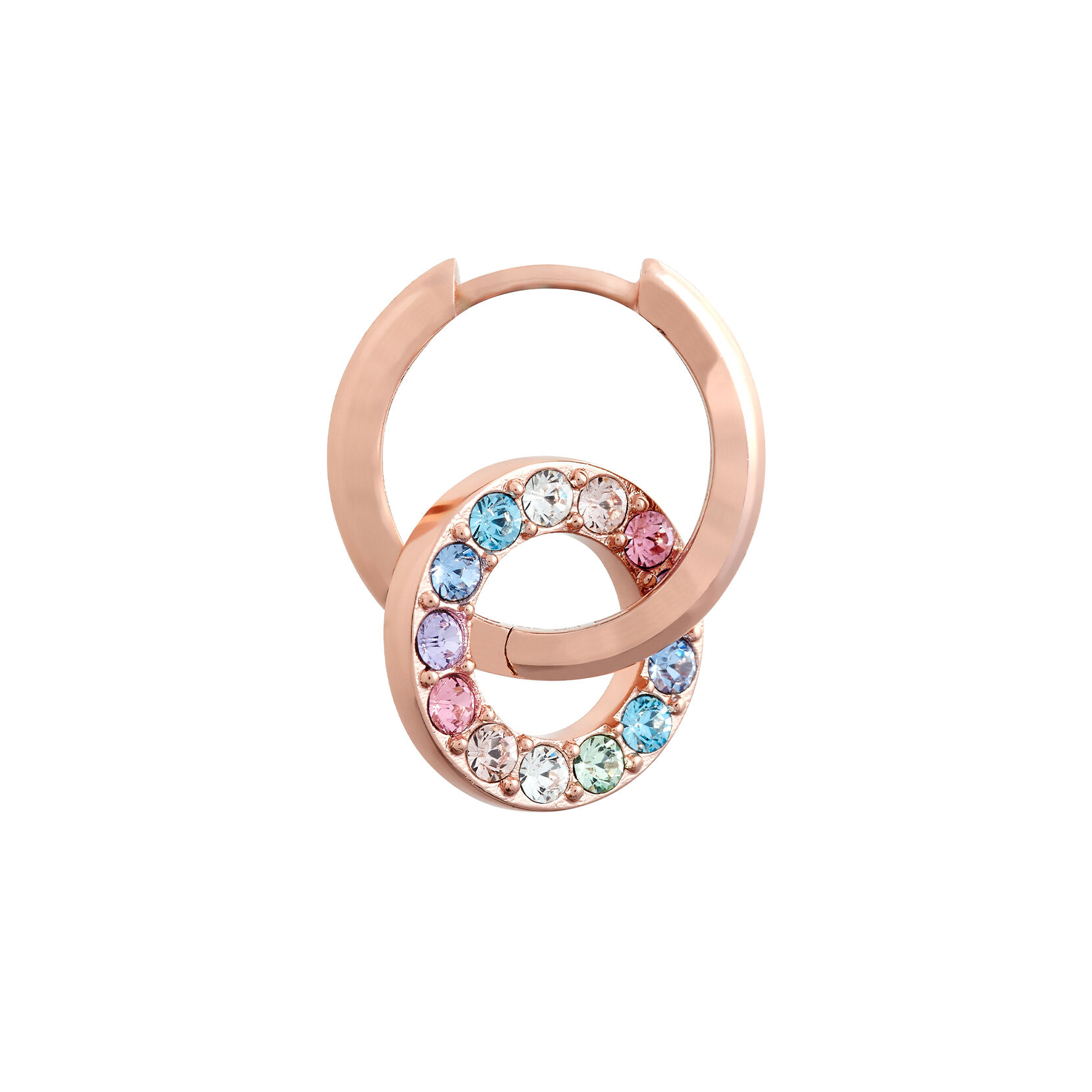 Rainbow Rose Gold Rainbow Halo Earrings