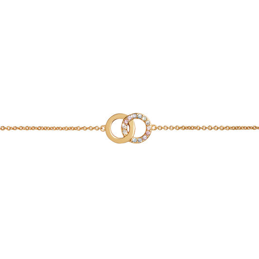 Bejewelled Classics Rainbow Interlink Chain Bracelet Gold