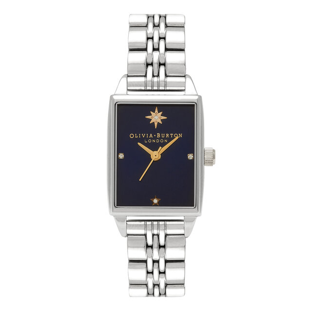 Montre Celestial à bracelet argent et cadran bleu marine