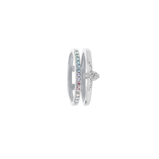 Rainbow Bee Ring Silver (M)