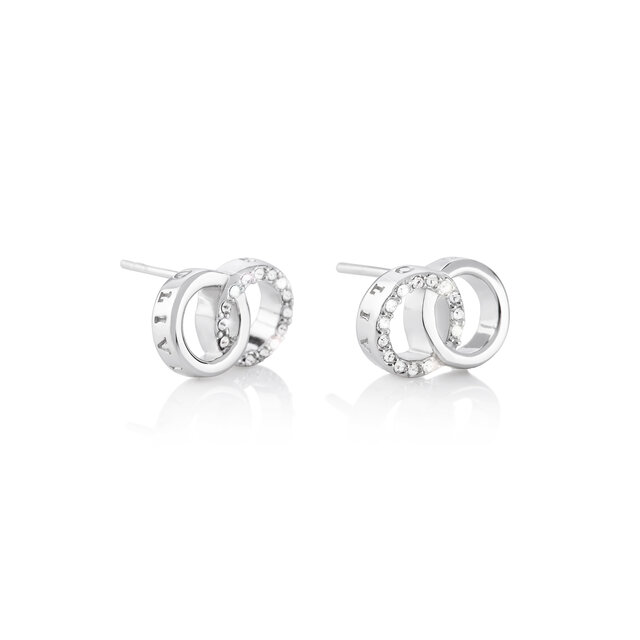 Silver Interlink Stud Earrings