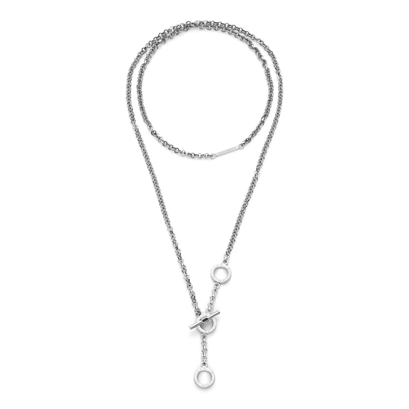 Collier Nid d'Abeille Toggle Argent