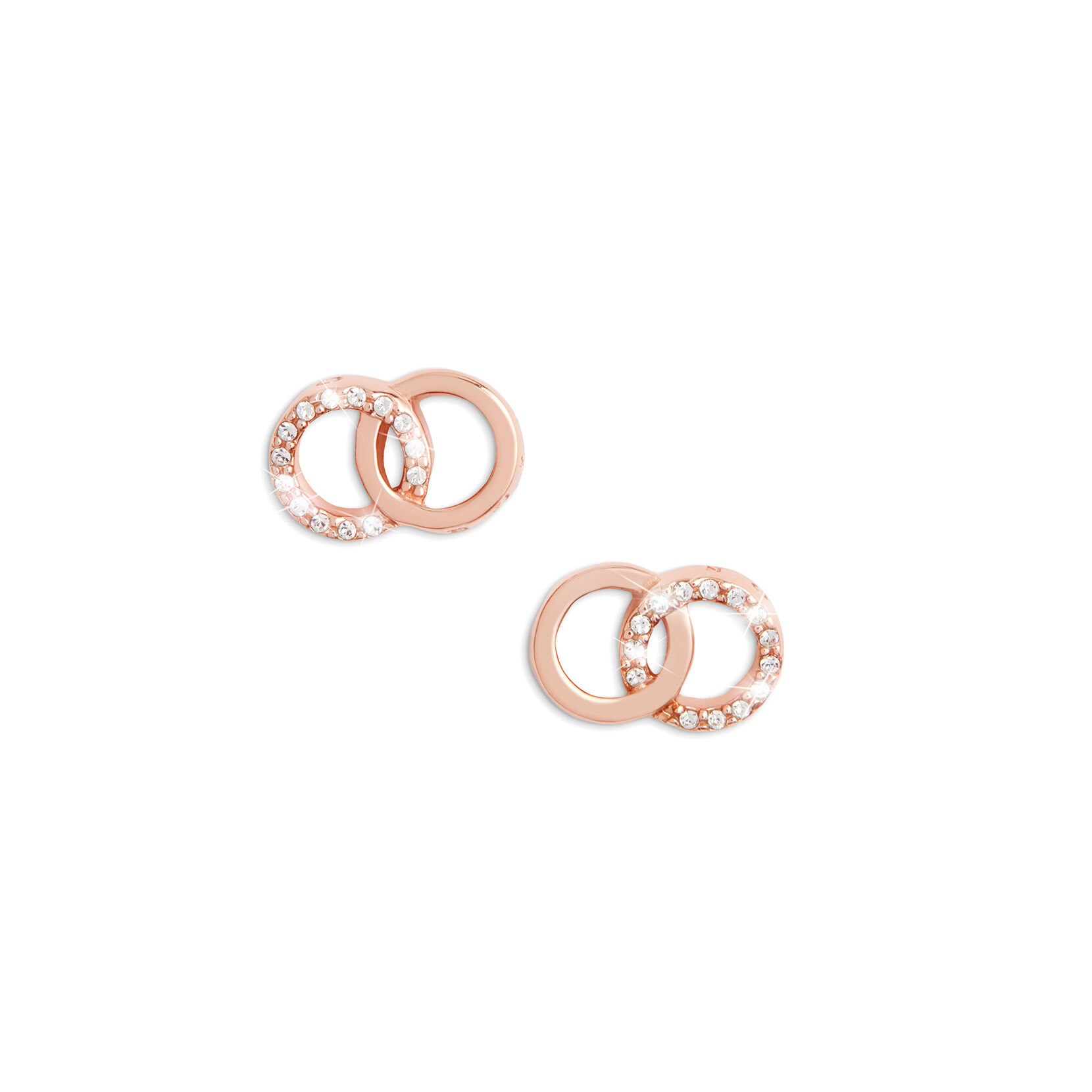 Bejewelled Classics Rose Gold Interlink Stud Earrings