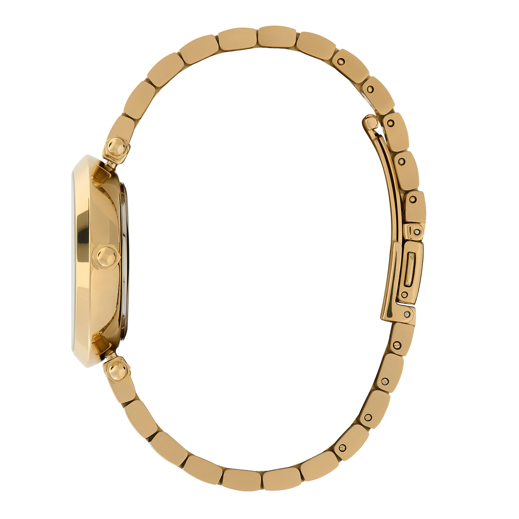 Montre florale avec fermoir en T Noir et Or 34 mm