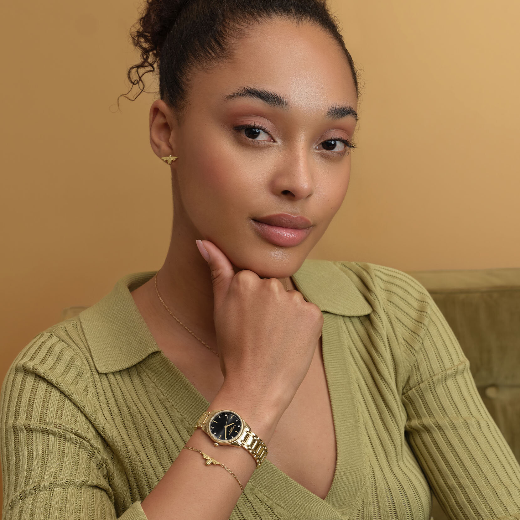 28mm Egerton Black & Gold Bracelet Watch