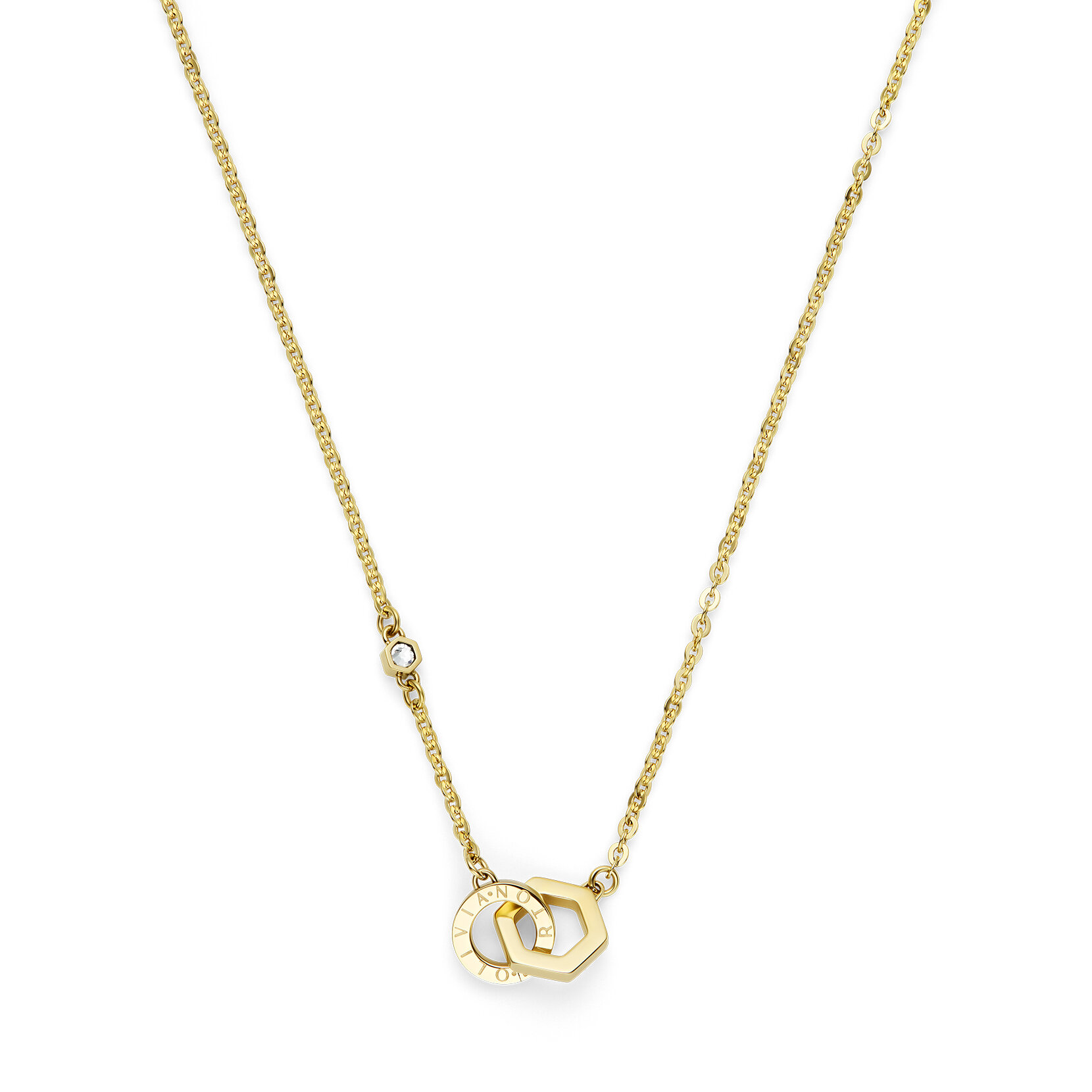 Hex Interlink Gold Plated Bracelet & Necklace Gift Set