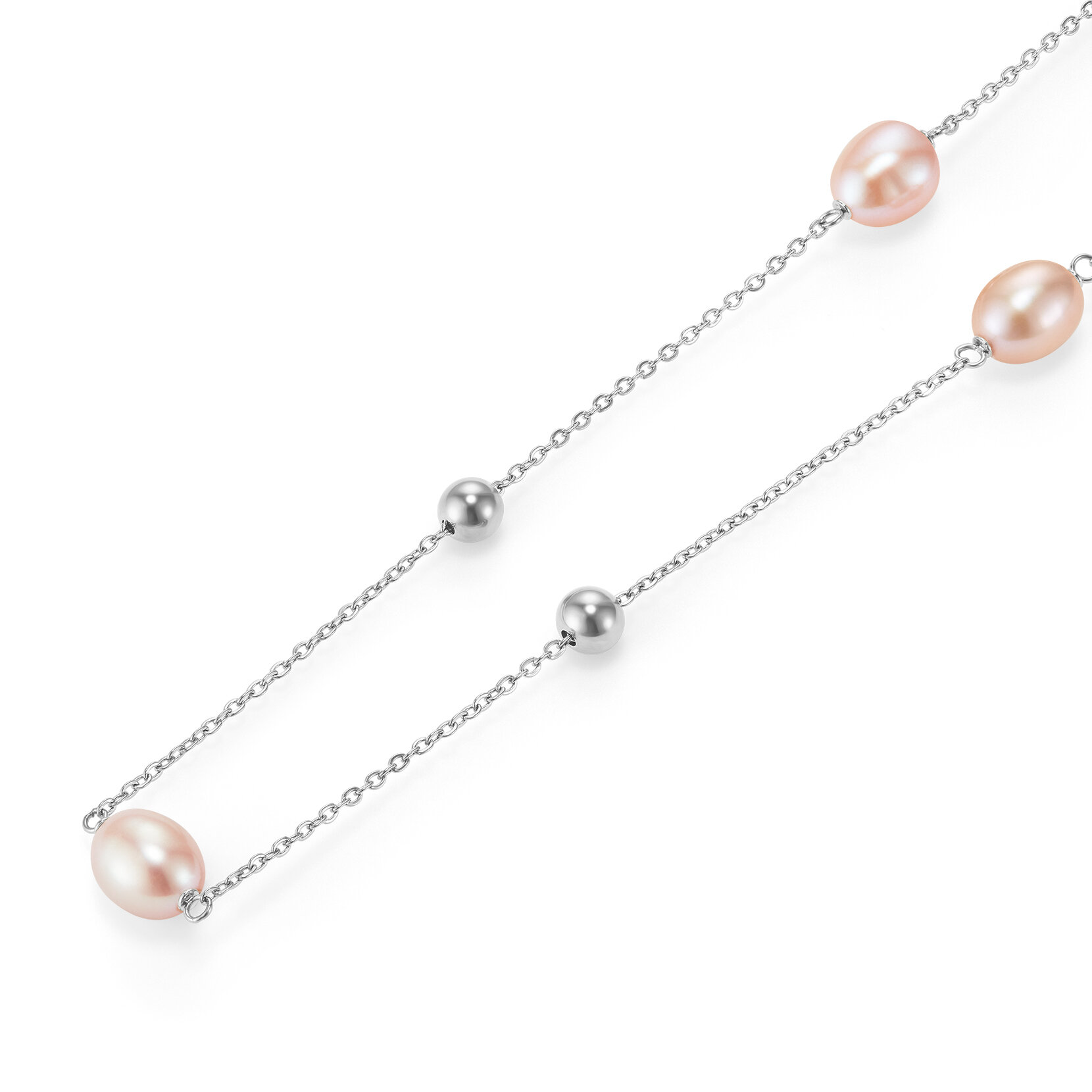 By The Sea Pearl Silver Tone Necklace