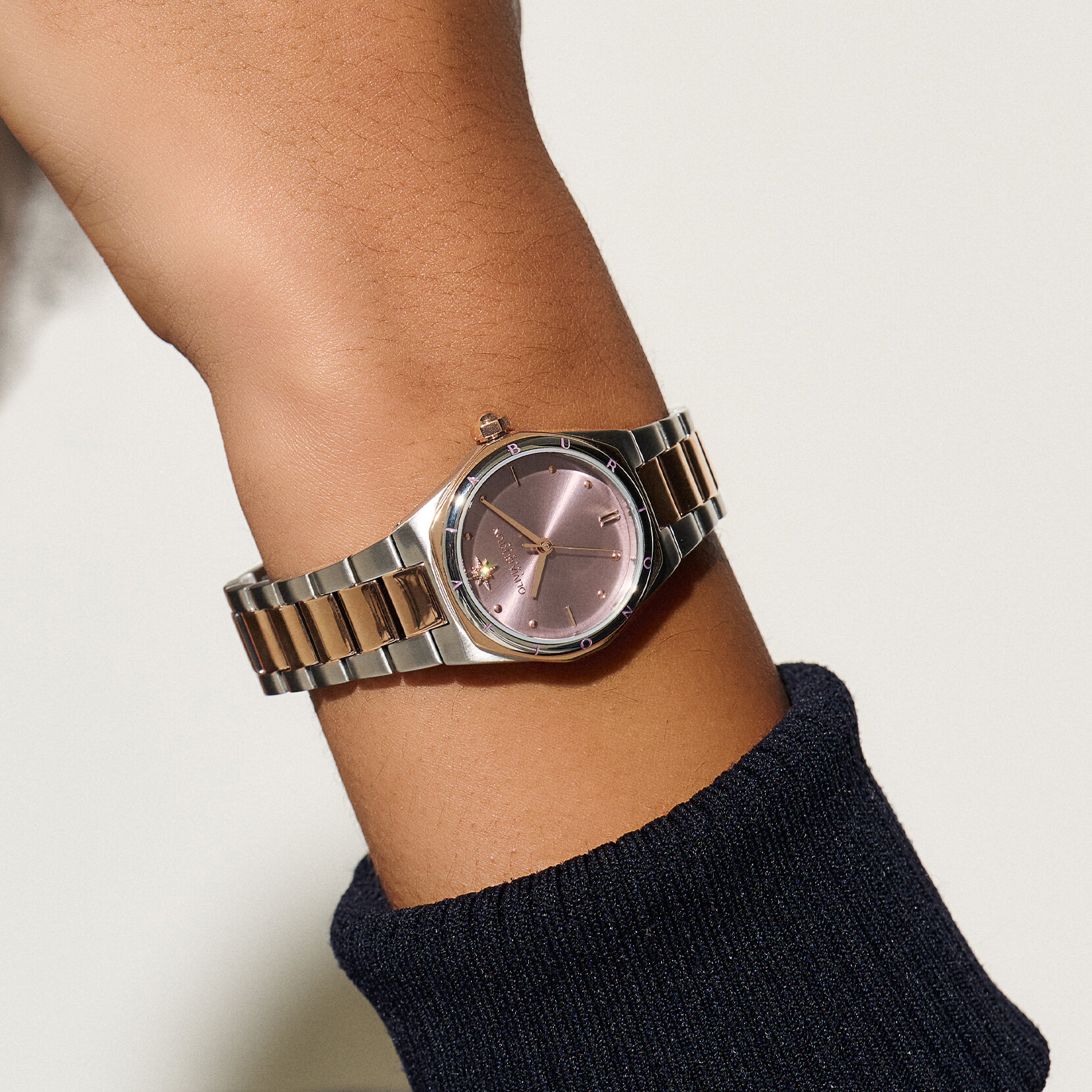 28mm Mini Hexa Mauve & Two Tone Bracelet Watch