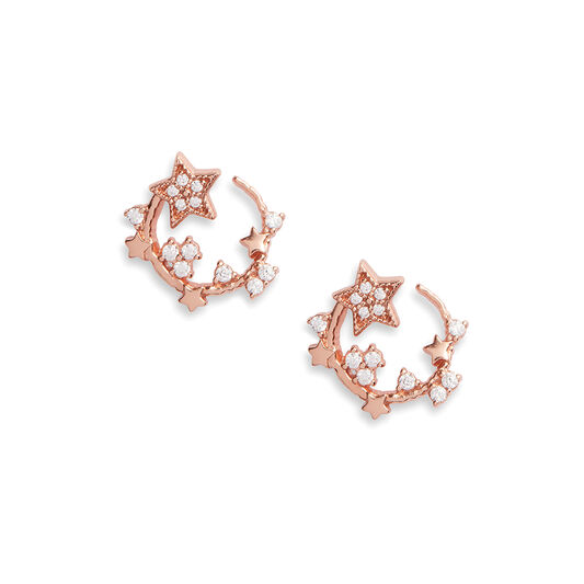 Celestial Rose Gold Swirl Hoops