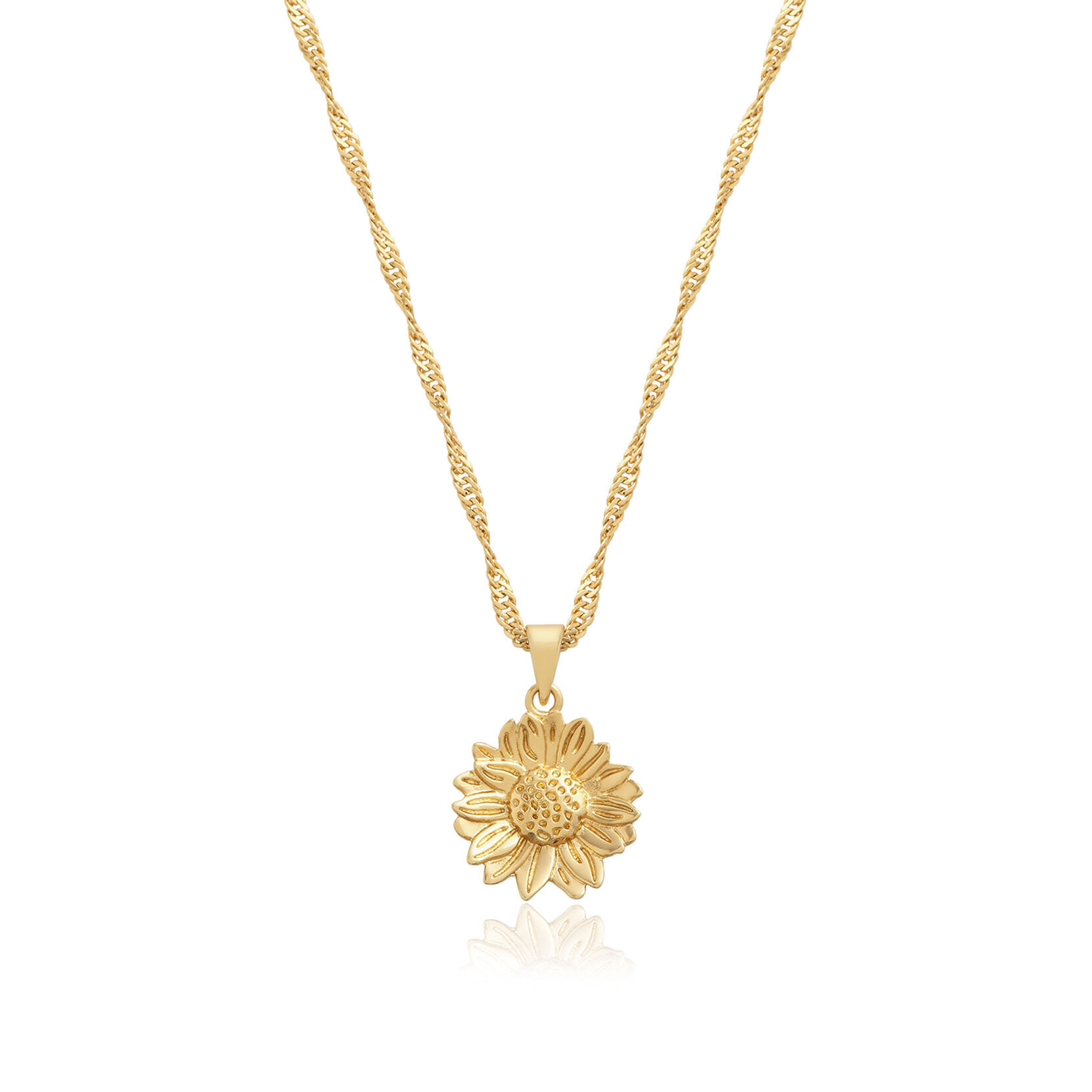 Sunflower Gold Flower Necklace