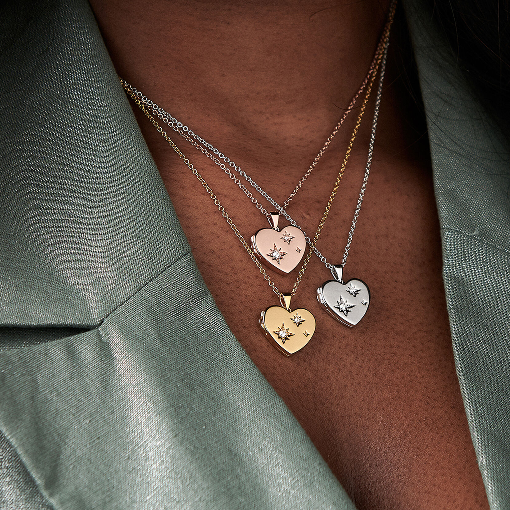 Celestial Rose Gold North Star Locket Necklace