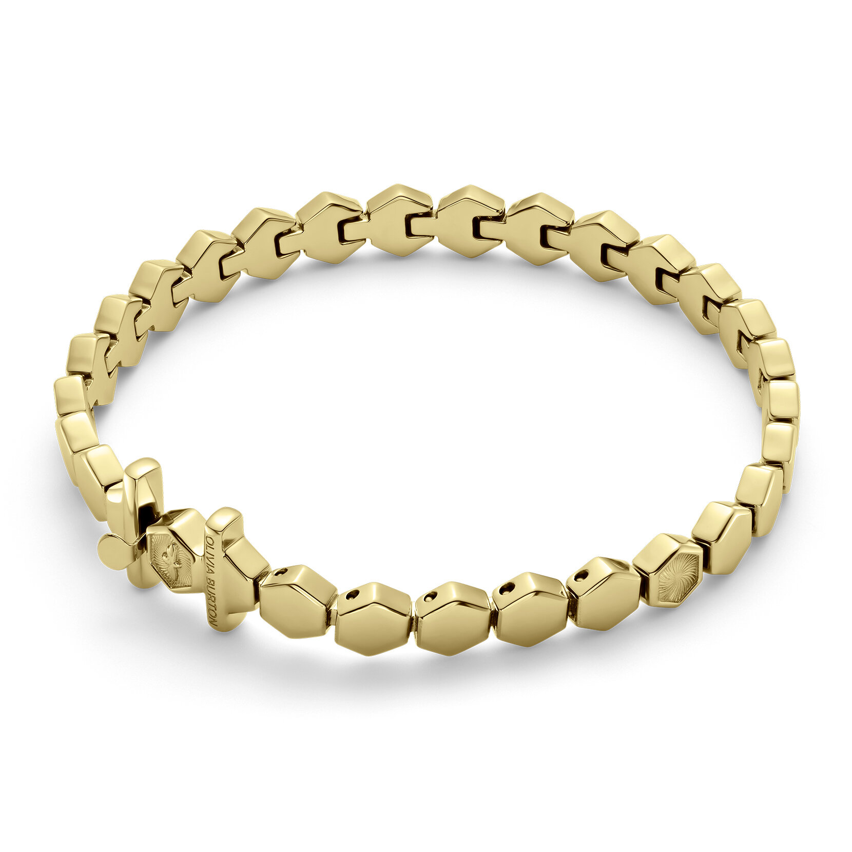 Petite Honeycomb Gold Plated Cuff Bracelet