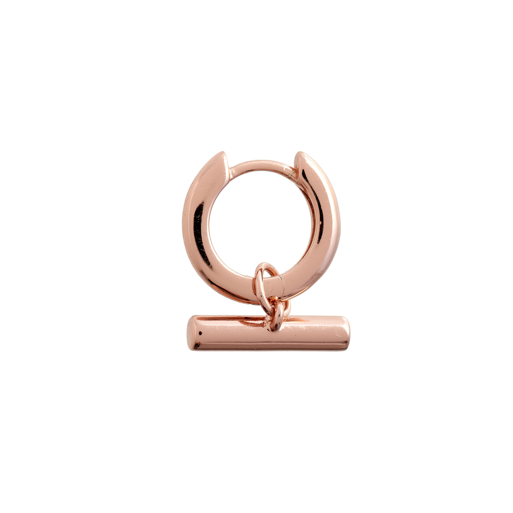 Rose Gold Tbar Huggie Hoops