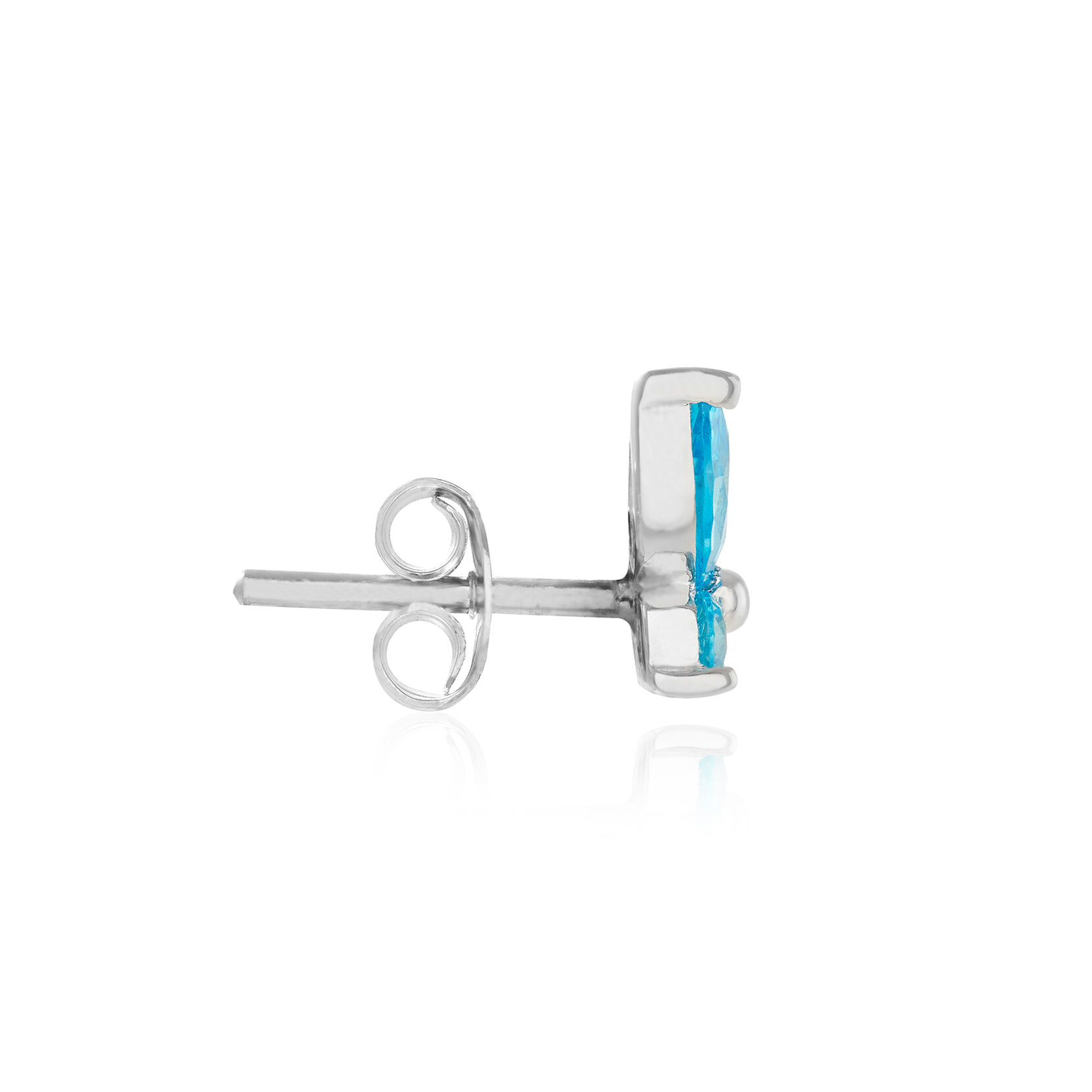 Clous d’oreilles Sparkle Butterfly Blue Marquise Butterfly argent