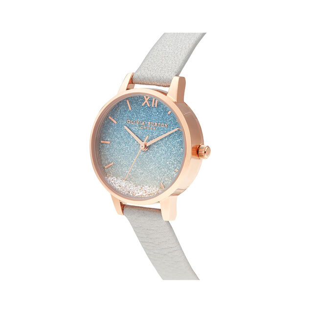 Wishing Wave Glitter and Rose Gold Watch