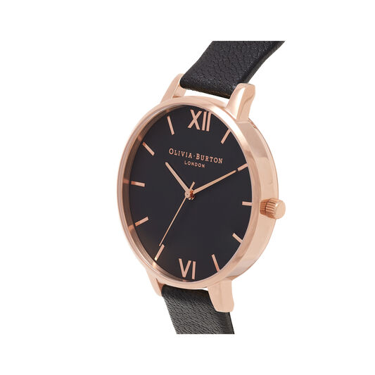 Big Dial Black & Rose Gold Watch
