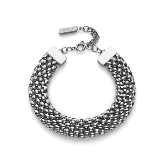 Bracelet Chequerboard argent&eacute;