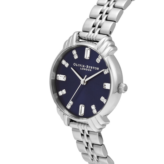 30mm Blue & Silver Bracelet Watch