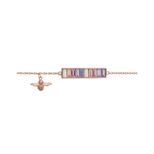 Rainbow Bee Rose Gold Bracelet