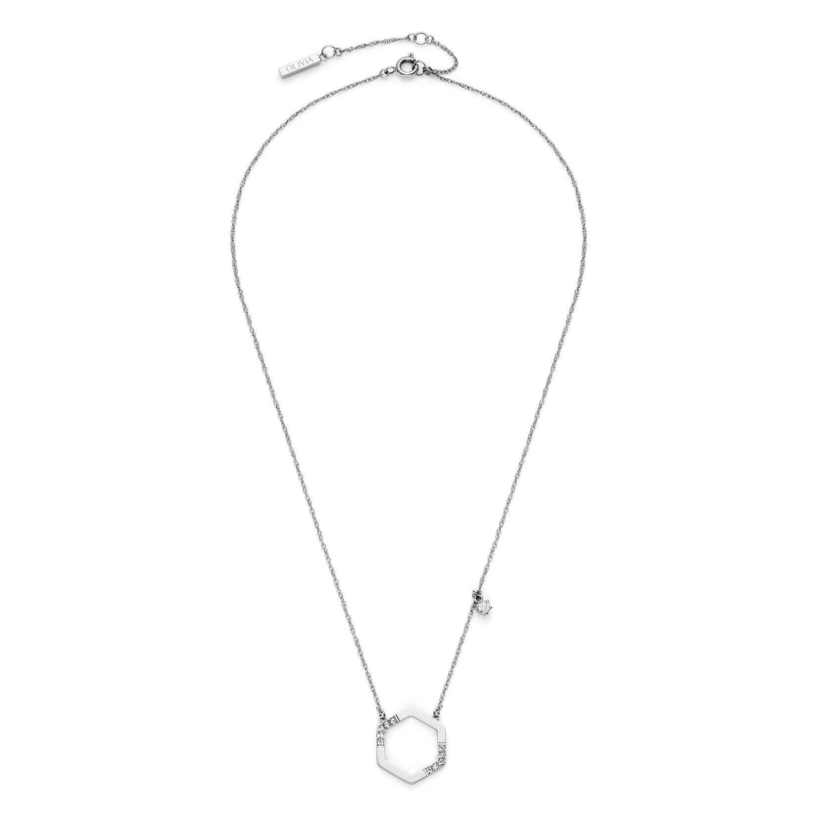 Collier Crystal Honeycomb Argent