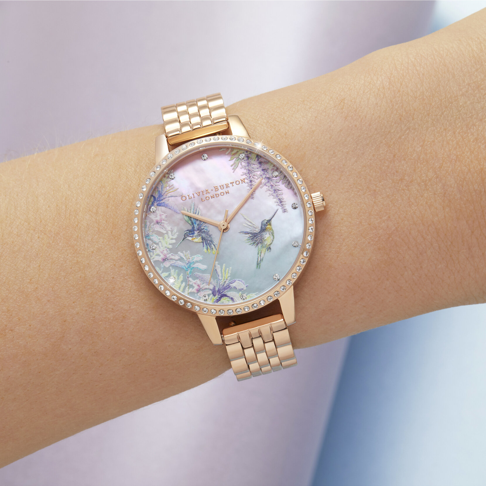 Sparkle Hummingbird et bracelet or rose